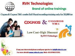 Cognos selfpaced online training videos